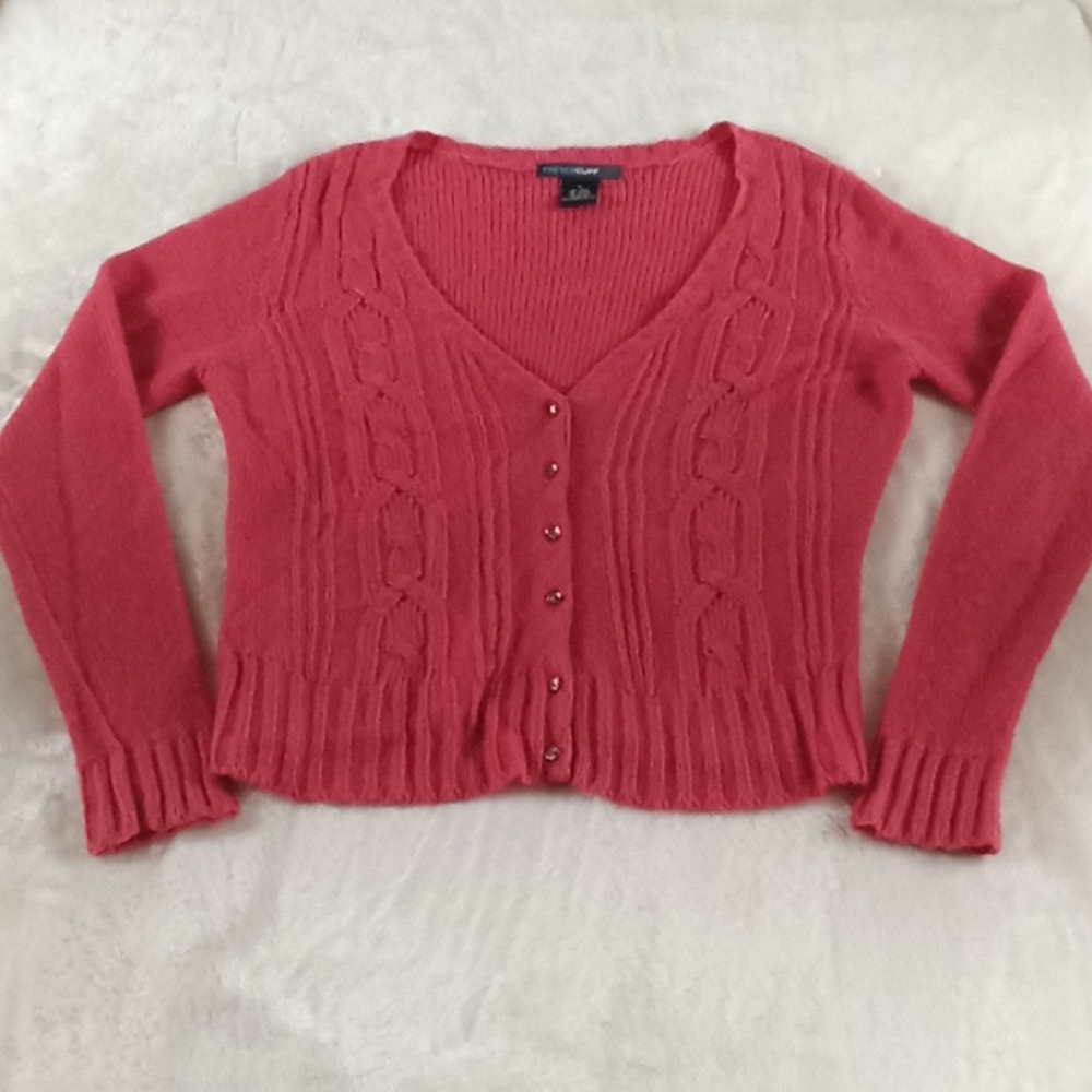 French Cuff cable knit sweater womens XL